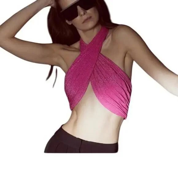 LBV Official Pink Halter Top and Sarong Skirt Resort wear Size 2 - Picture 5 of 8